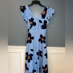 Kate Spade Blue Floral Midi Dress